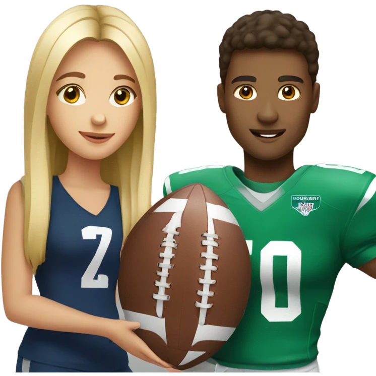 girl with football player emoji