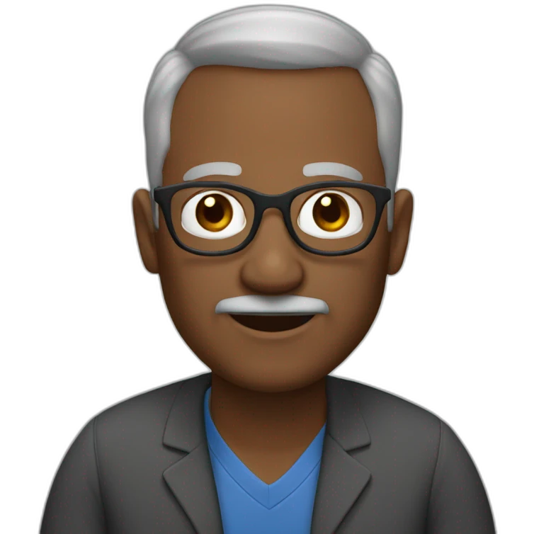 Teacher no glasses 50 year with few hair emoji