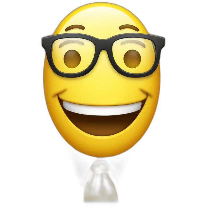 A smiling yellow Smiley with a necktie and Glases emoji