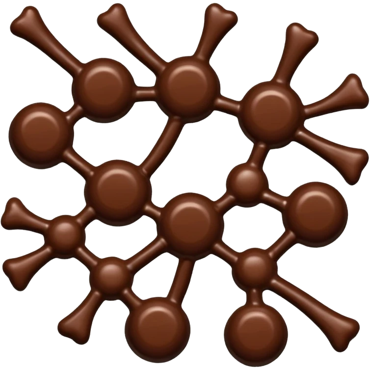 a network with lines between chocolate emoji