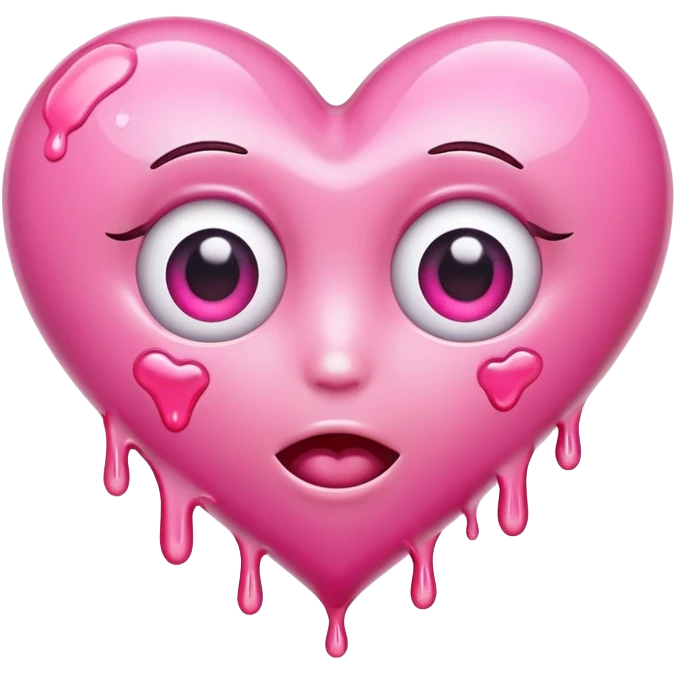 heart eyes with dripping mouth  emoji