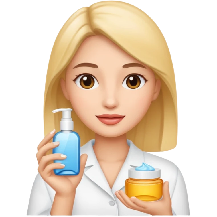 woman holding skincare product emoji