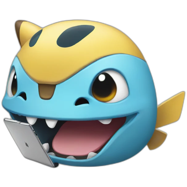 Pokemon with ipad emoji