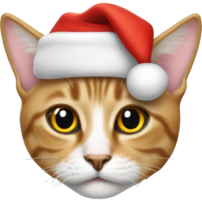 Cat wearing a santa hat emoji
