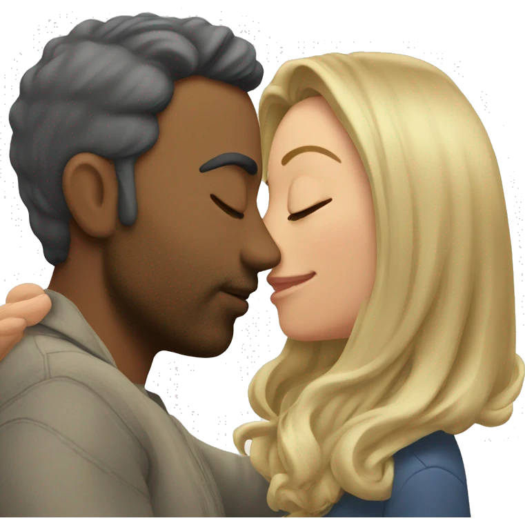 Man kisses woman's forehead
 emoji