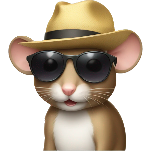 mouse with a hat and sunglasses  emoji