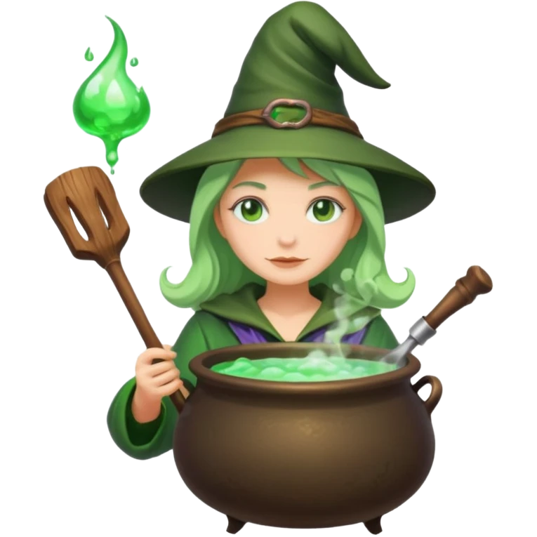 green witch cooking potion emoji
