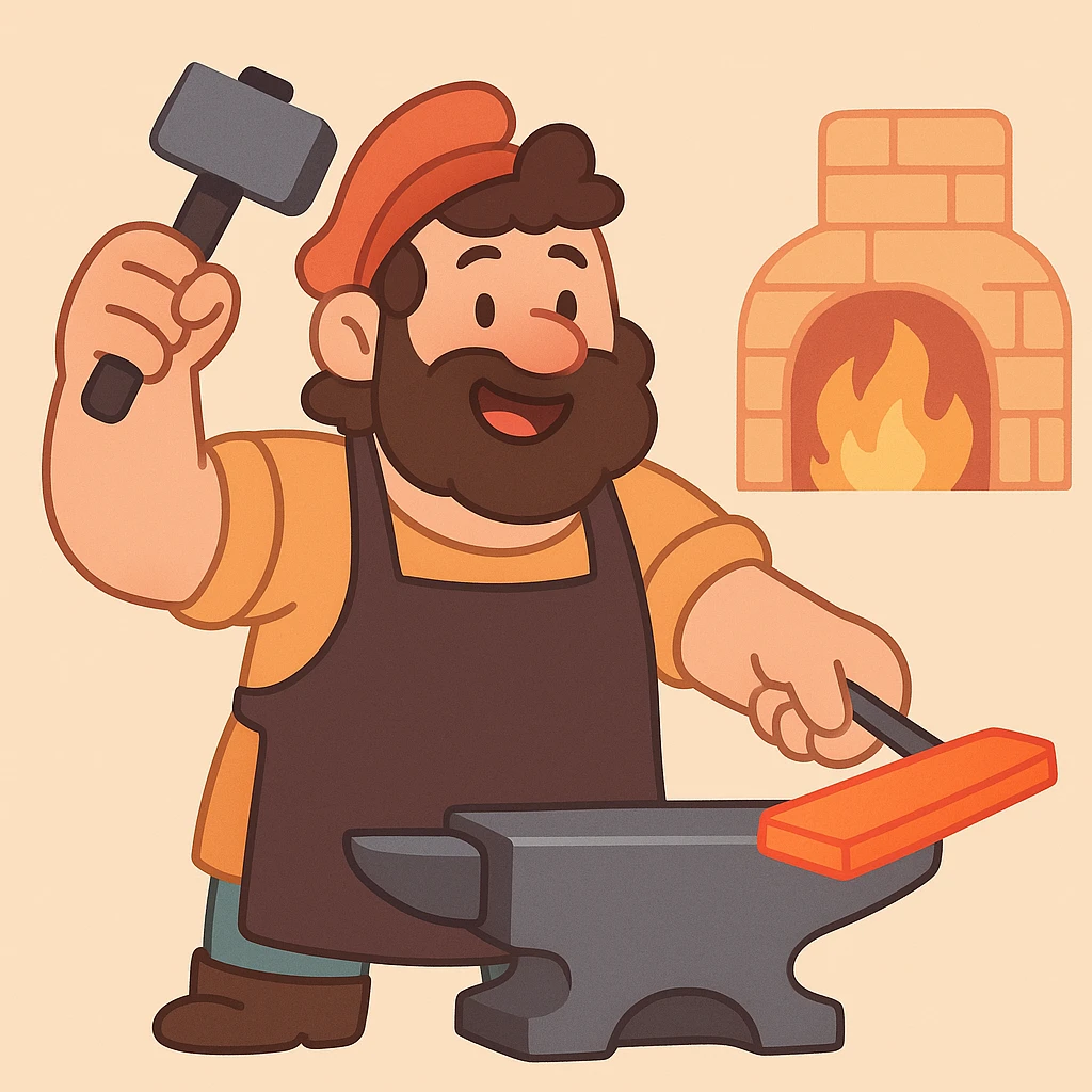 cartoony blacksmith emoji