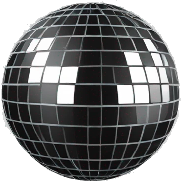 2d little minimalistic black-and-white disco ball emoji