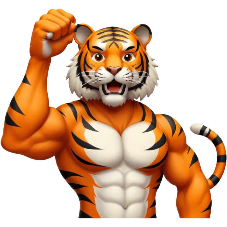 Tiger flexing  emoji