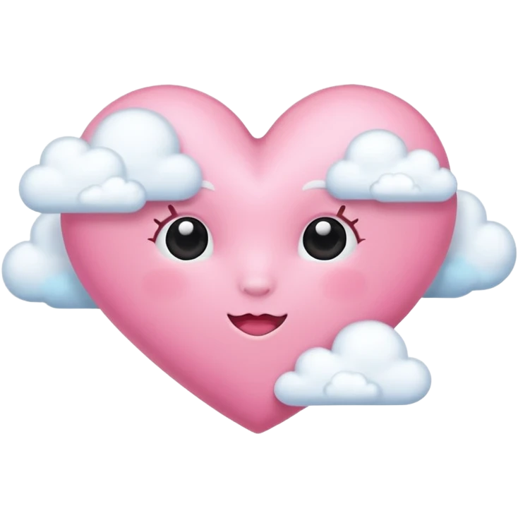 pink heart with clouds emoji