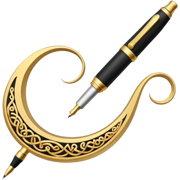 the word 'arabic' stylized as a calligraphy pen emoji