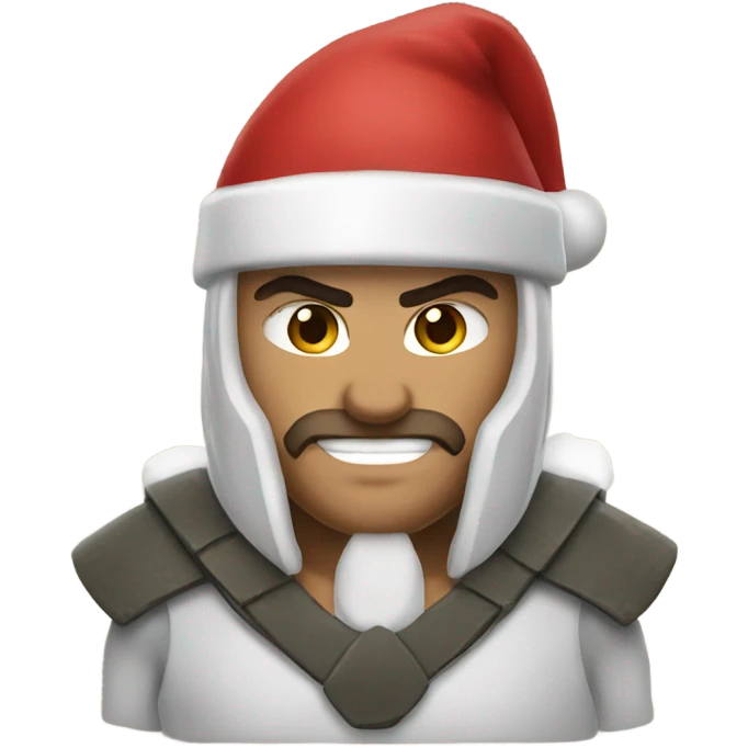 spartan male wearing santa hat emoji