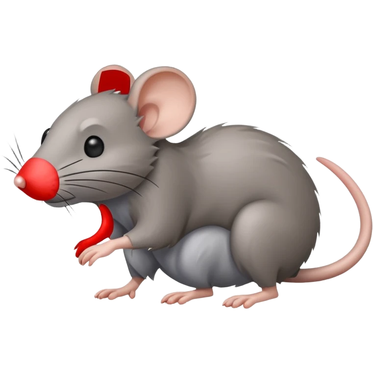 a clumsy rat tripping over its own tail emoji