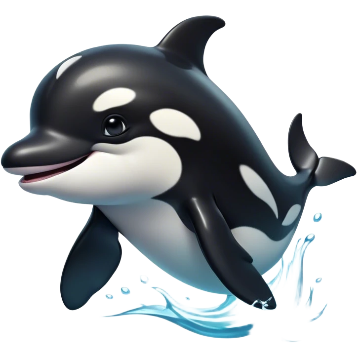 Cinematic Comical orca Portrait Emoji, Head tilted dramatically with an exaggeratedly shocked expression, featuring a sleek black-and-white body with wide, comically expressive eyes full of playful disbelief and animated flippers, Simplified yet hilariously expressive features, highly detailed, glowing with a slightly sassy oceanic glow, high shine, dramatic yet playful, stylized with an air of cheeky marine mischief, soft glowing outline, capturing the essence of a meme-worthy orca that looks ready to make waves with its hilariously dramatic antics! emoji
