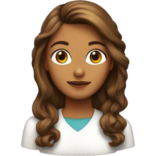 Una chica con pelo castaño aprobando las materias  emoji