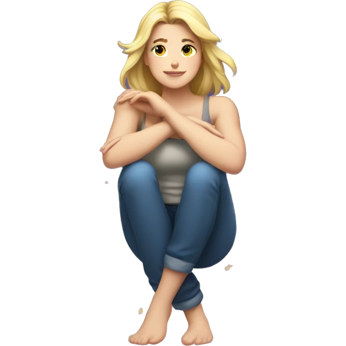 single white girl squats and stars sparkling around her emoji