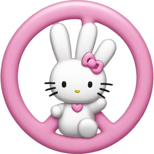 hello kitty peace sign emoji