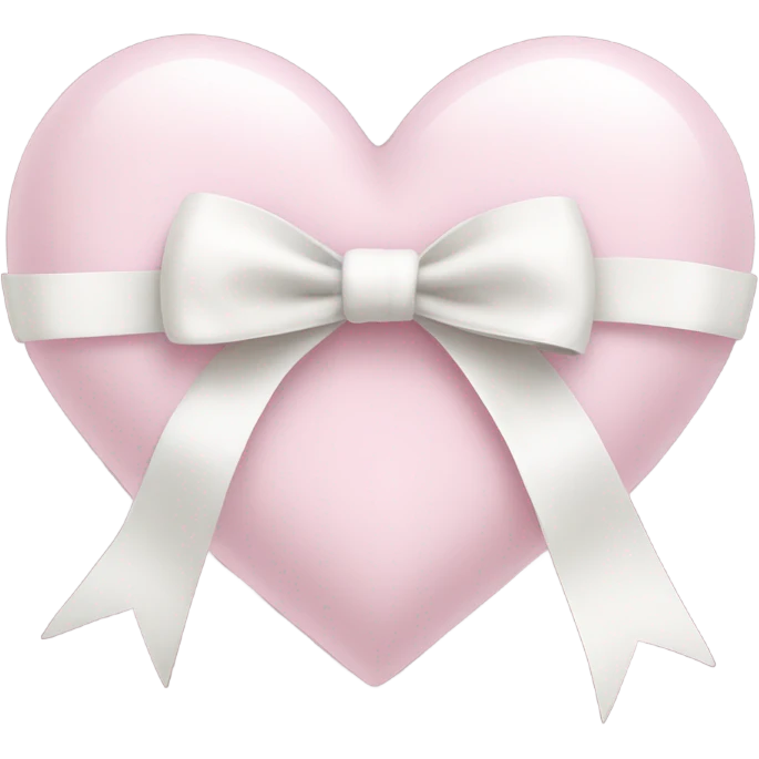 light pink heart with white bow emoji