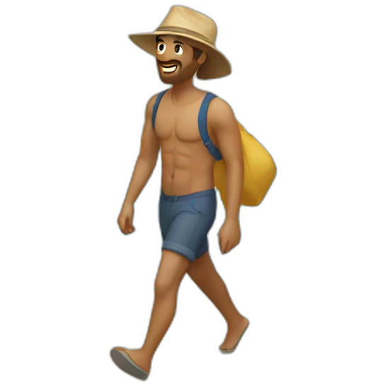 Una mañana caminando por la playa emoji