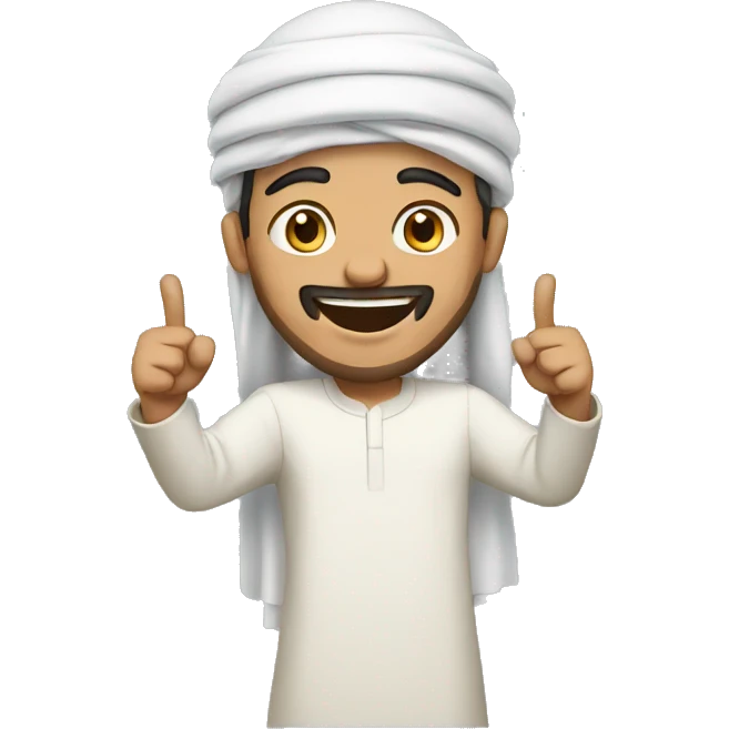Arab man, cheering emoji