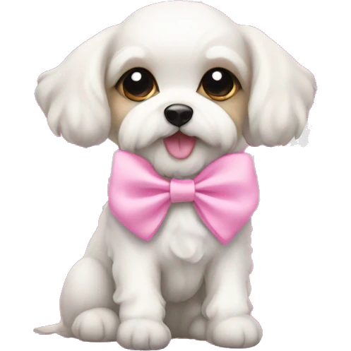 Schichon Puppy pink bow emoji