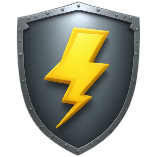 shield with yellow lightning emoji