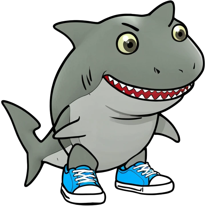 Shark with shoes  emoji
