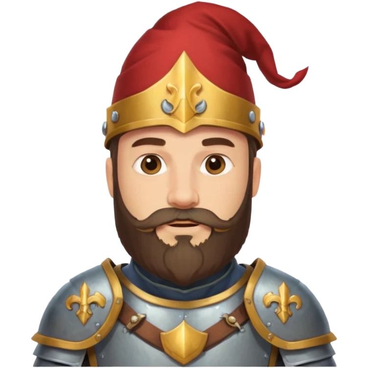 a royal western knight with full beard, wearing hat emoji