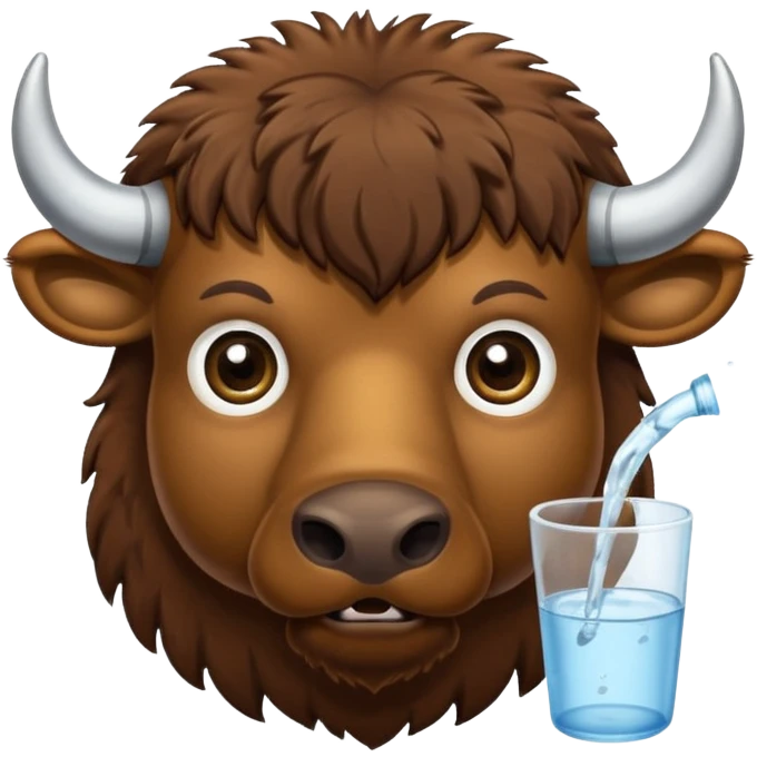 Een bizon met heel veel dorst emoji