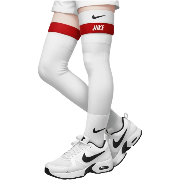 all-white, with black nike logo socks emoji