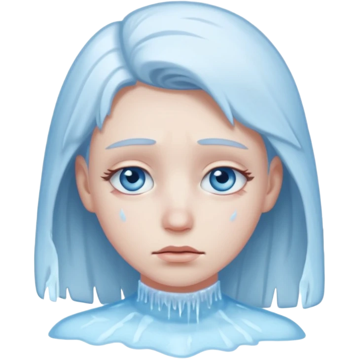 Frozen icy sad face emoji
