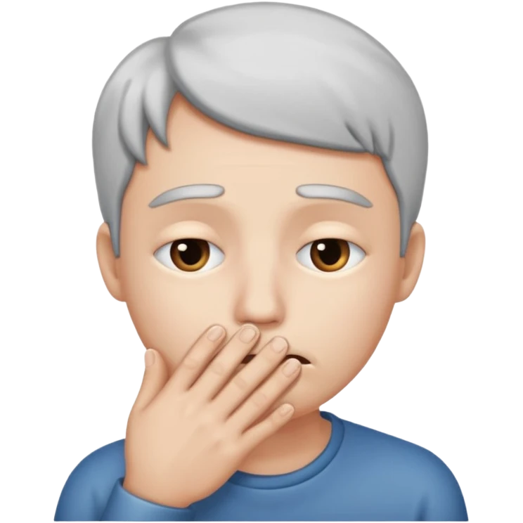 Sad face with hand at the mouth emoji