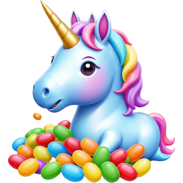 unicorn farting out jellybeans emoji