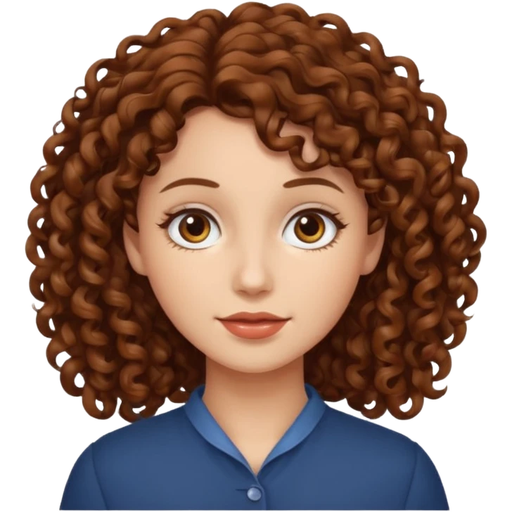 Woman with brown curly hair emoji