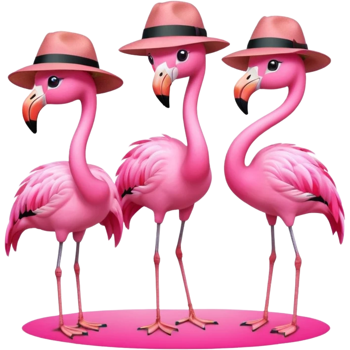 Fedora Flamingos emoji