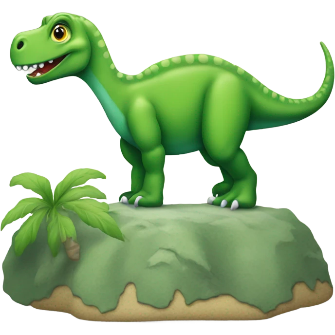 Green dinosaur painting  emoji