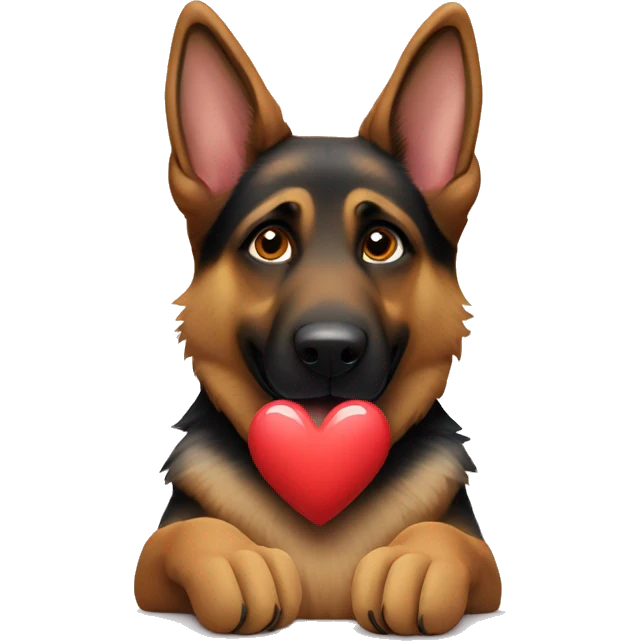 German shepherd making a heart shape with their paws  emoji