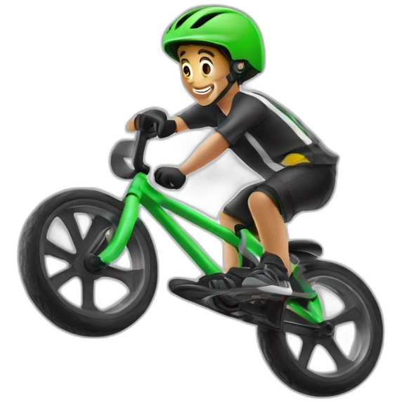 Un garçon métisse de 1metre 70 faisant du BMX race emoji