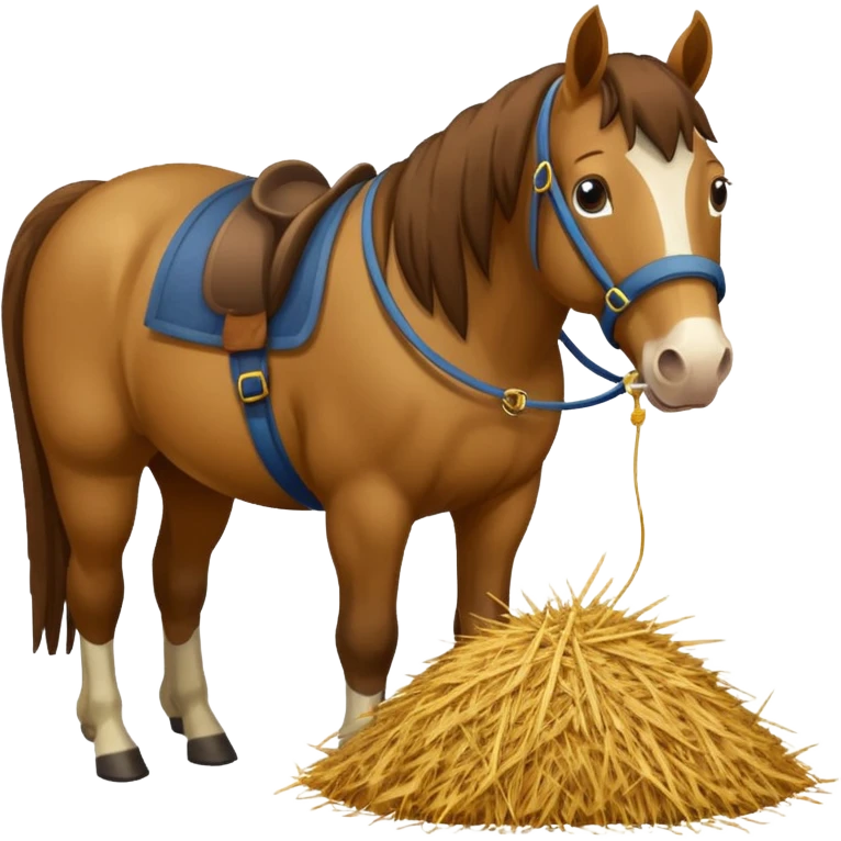 Horse eating hay emoji