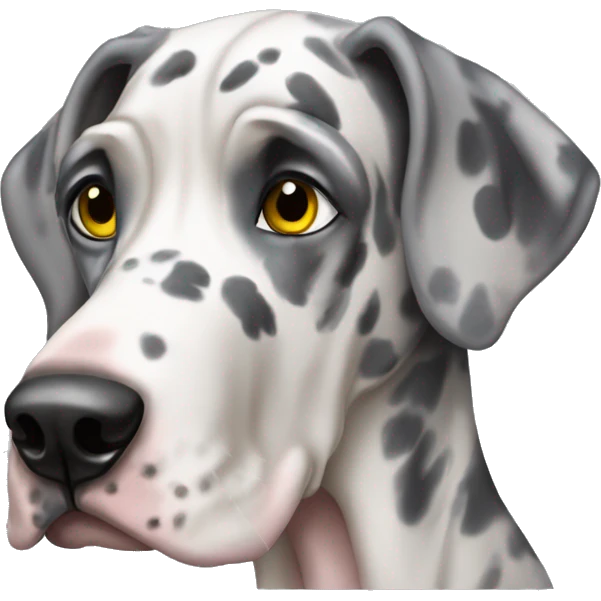Merle Great Dane with one eye emoji