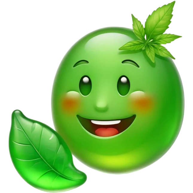 Emoji eating weed gummy emoji