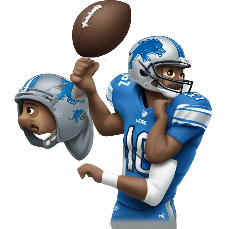 Detroit lions beating a Viking  emoji