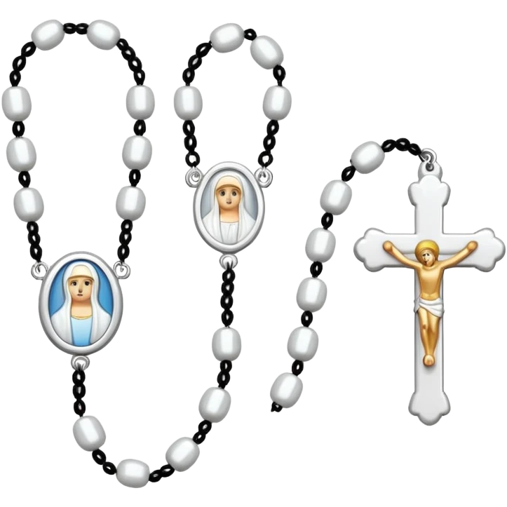  white rosary with white beads emoji