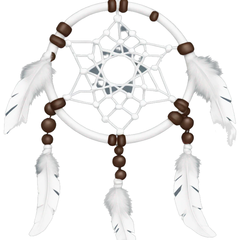 white dream catcher with brown beads emoji