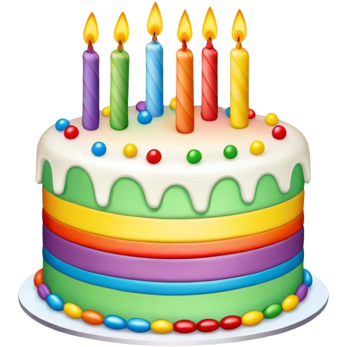 Rainbow birthday cake  emoji