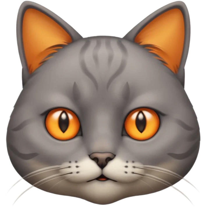 A cat with with a slight frown, furrowed eyebrows, and eyes looking to the side, conveying feelings of dissatisfaction, suspicion, skepticism, or annoyance emoji
