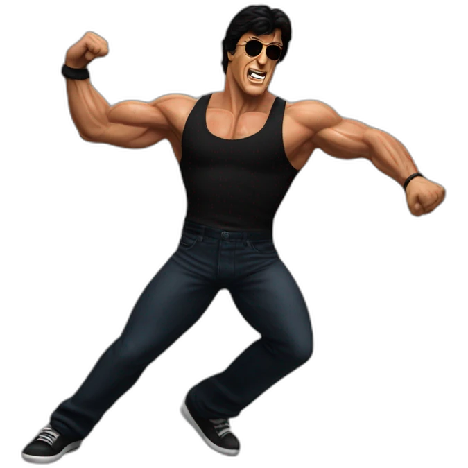 Sylvester Stallone dancing emoji