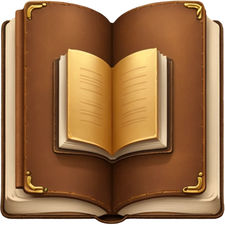 Open Brown leather bound book emoji