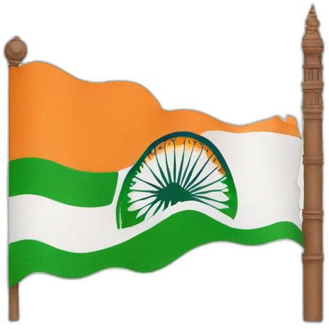 Indian flag with temple emoji